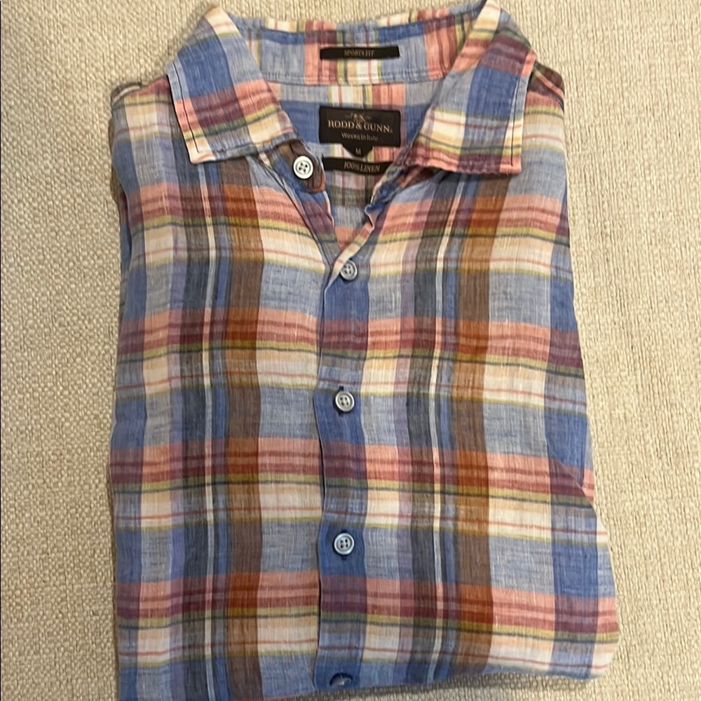 Rodd & Gunn Blue and Red Casual Button Down Shirt